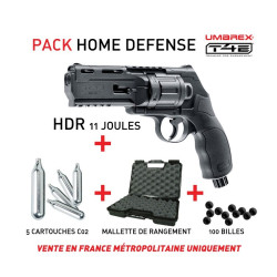 PACK Revolver CO2 T4E HDR 50 cal. 50 11J + 100 BILLES + 5 CARTOUCHES CO2 + MALETTE UMAREX - 1