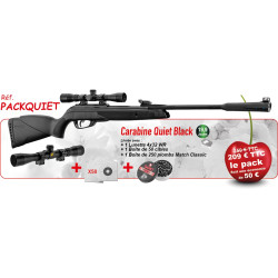 PACK CARABINE QUIET BLACK 4.5MM+LUNETTE 4x32 WR+250 PLOMBS+50 CIBLES GAMO - 1