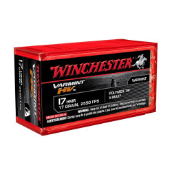 MUNITIONS WINCHESTER 17HMR VARMINT HV 17GR V-MAX X50 WINCHESTER - 1