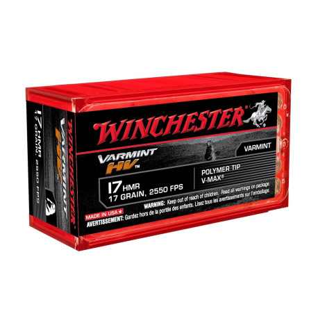 MUNITIONS WINCHESTER 17HMR VARMINT HV 17GR V-MAX X50 WINCHESTER - 1