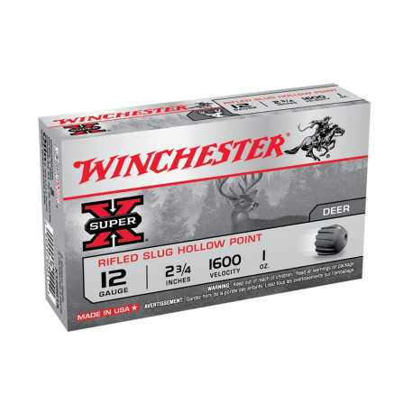 BALLES WINCHESTER SUPER-X SLUG RIFLED HP 12/70 28G X5 WINCHESTER - 1