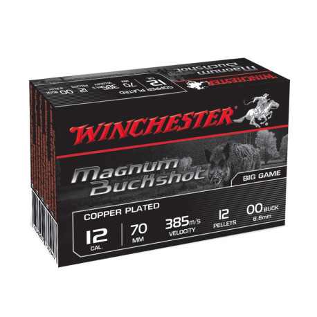 CHEVROTINES WINCHESTER MAGNUM BUCKSHOT Cuivrées HV 12/70 45g 12GR X5 WINCHESTER - 1