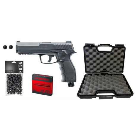 PACK Pistolet CO2 T4E HDP 50 cal. 50 11J + 100 BILLES + 5 CARTOUCHES CO2 + MALETTE - 1