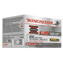 MUNITIONS WINCHESTER SUPER X 22WM FMJ 40GR X150 WINCHESTER - 1