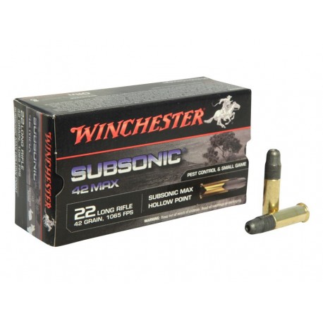 WINCHESTER Subsonic 42 MAX 22 Lr Pointe creuse (Spécial Silencieux) X50 WINCHESTER - 1